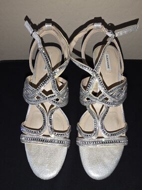 Alex Marie Silver Embellished Strappy Heels